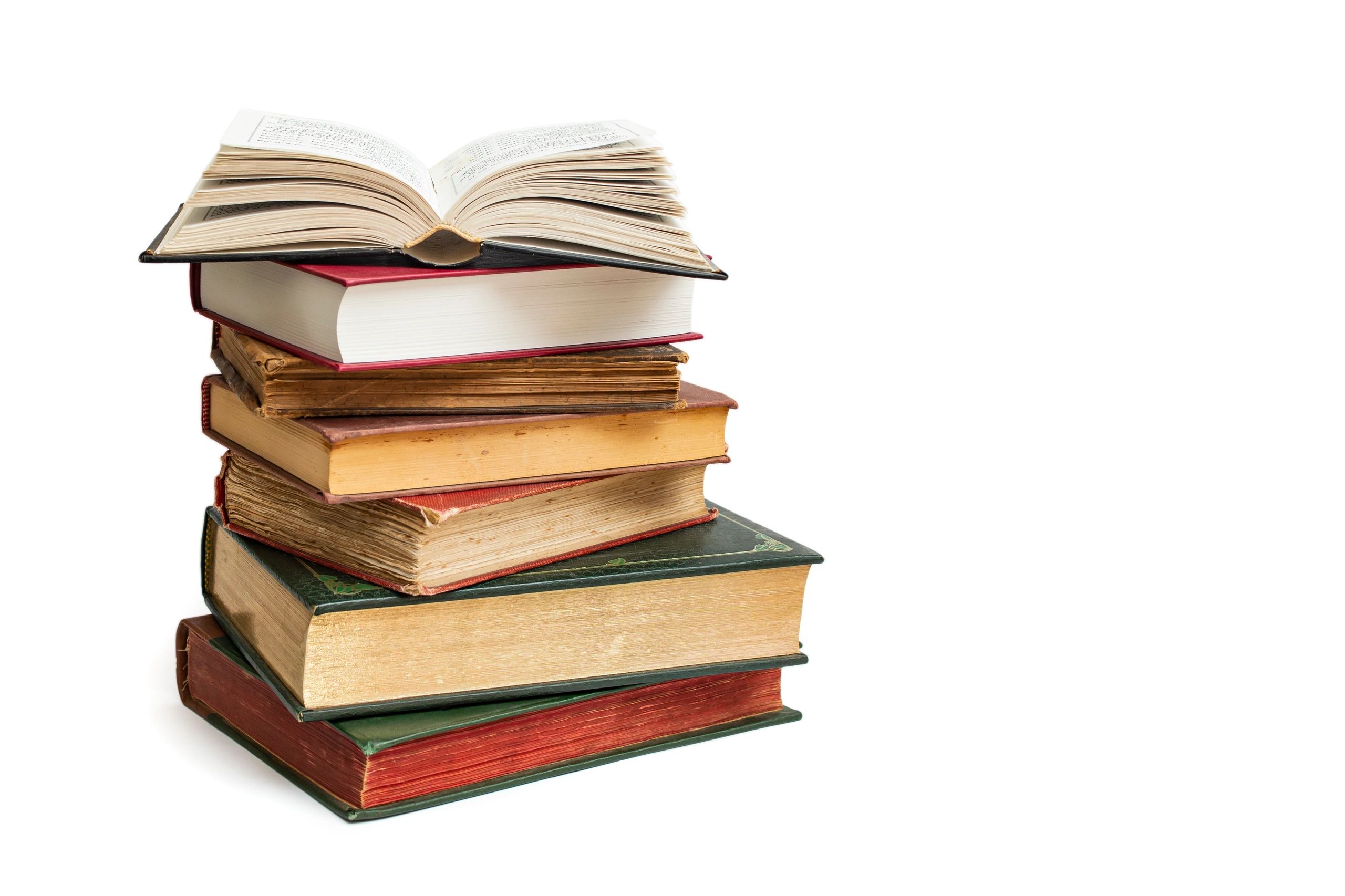 Stack of books representing editorial publishing
