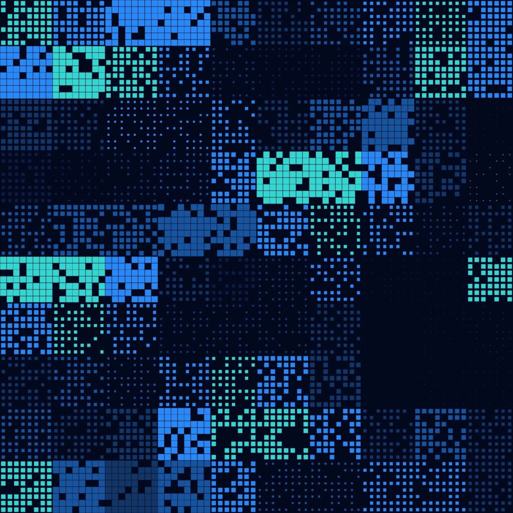 Geometric Fintech Block Grid Illustration